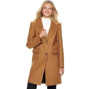 NWT Women's Nine West Single-Breasted Wool Blend Walker Jacket XXL